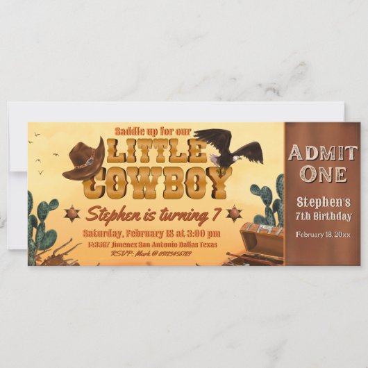 Little Cowboy Ticket Kaart (Voorkant)