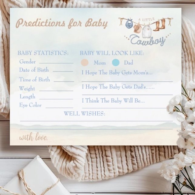 Little Cowboy Western Baby Shower Baby Predictions (Creator heeft geüpload)