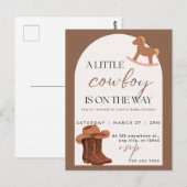  Little Cowboy Western Baby Shower Invitation Briefkaart (Voorkant / Achterkant)