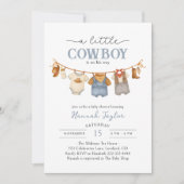 Little Cowboy Western Baby Shower Kaart (Voorkant)