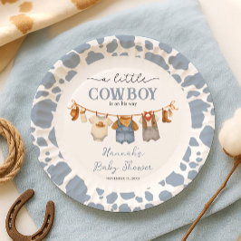 Little Cowboy Western Baby Shower Papieren Bordje