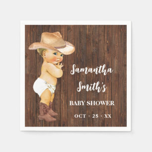 Little Cowboy Western Baby shower Party Decor Servet
