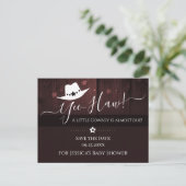 Little Cowboy Western Baby shower Save the Date Briefkaart (Staand voorkant)
