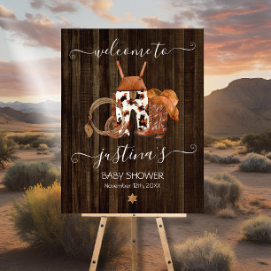Little Cowboy Western Baby shower Welkomstbord Poster