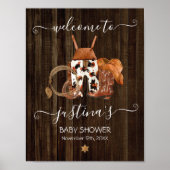 Little Cowboy Western Baby shower Welkomstbord Poster (Voorkant)