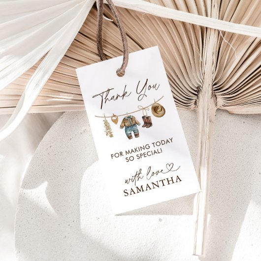 Little Cowboy, Western Wild West Rodeo Baby shower Cadeaulabel