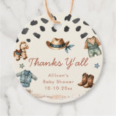Little Cowboy westerne thema jongen baby shower Bedankjes Labels (Voorkant)