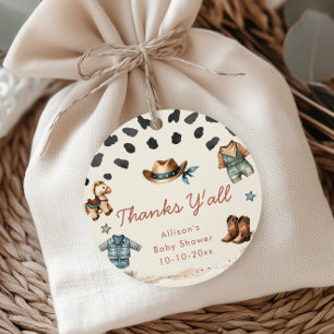 Little Cowboy westerne thema jongen baby shower Bedankjes Labels