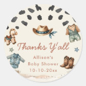 Little Cowboy westerne thema jongen baby shower Ronde Sticker (Voorkant)