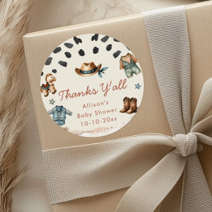 Little Cowboy westerne thema jongen baby shower Ronde Sticker