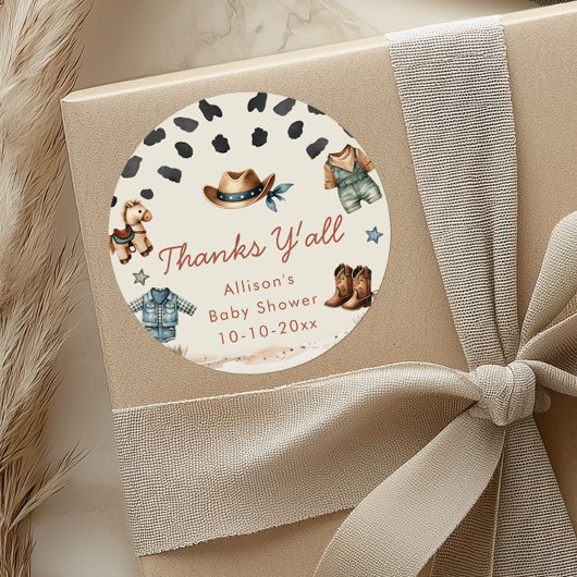 Little Cowboy westerne thema jongen baby shower Ronde Sticker