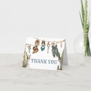 Little Cowboy Wild West Baby shower Bedankkaart
