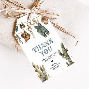 Little Cowboy Wild West Baby shower Favorietentjes Cadeaulabel