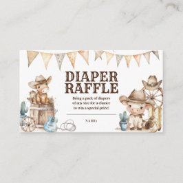 Little Cowboy Wild West Baby shower Luier Raffle Informatiekaartje