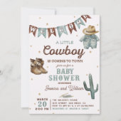 Little Cowboy Wild West Boy Baby shower Uitnodigin Kaart (Voorkant)