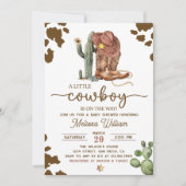 Little Cowboy Wild West Boy Baby shower Uitnodigin Kaart (Voorkant)
