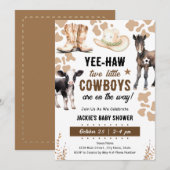 Little Cowboys Rodeo Animals Baby Kaart (Voorkant / Achterkant)