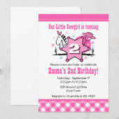 Little Cowgirl 2e uitnodiging van de Birthday Part (Voorkant / Achterkant)