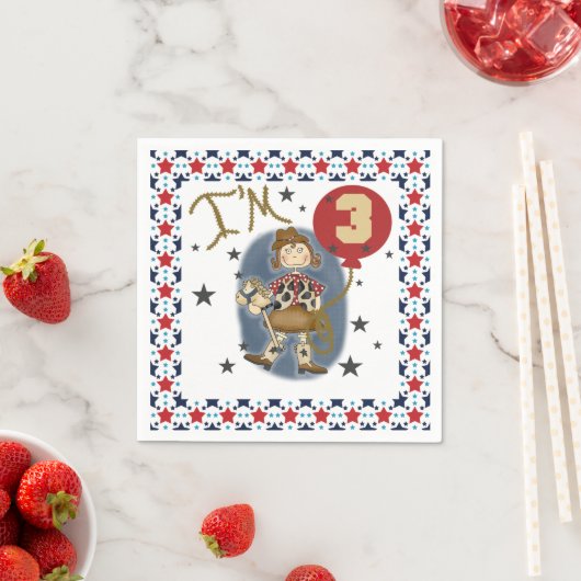 Little Cowgirl 3rd Birthday Paper Napkins Servet (Insitu)