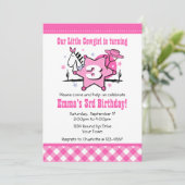 Little Cowgirl 3rd Birthday Party Invitation Kaart (Staand voorkant)