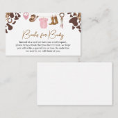 Little Cowgirl Baby shower Boeken voor Baby Informatiekaartje (Voorkant / Achterkant)