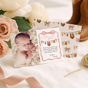 Little Cowgirl Baby Shower Foto Bedankkaart