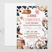 Little Cowgirl Baby Shower Kaart (Voorkant / Achterkant)