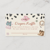 Little Cowgirl baby shower luier verloting kaarten (Voorkant)