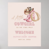 Little Cowgirl Baby Shower Party Welcome Poster (Voorkant)