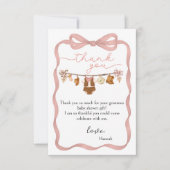 Little Cowgirl Baby Shower Photo Thank You Card Bedankkaart (Voorkant)