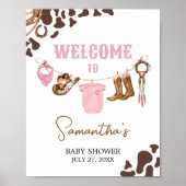 Little Cowgirl Baby shower Welkom Poster (Voorkant)