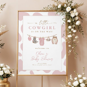 Little Cowgirl Baby Shower Welkom Poster