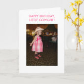 Little Cowgirl, Birthday Kaart (Gele Bloem)