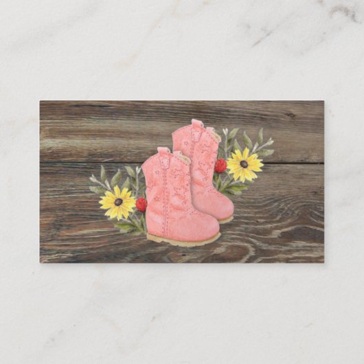 Little Cowgirl Bootie Baby shower Luier Raffle En Informatiekaartje (Achterkant)