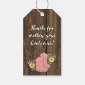 Little Cowgirl Bootie Dark Wood Baby shower Cadeaulabel (Voorkant)