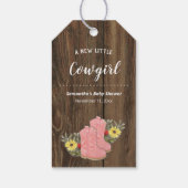 Little Cowgirl Bootie Dark Wood Baby shower Cadeaulabel (Achterkant)