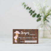 Little Cowgirl Diaper Raffle Ticket Baby shower (Staand voorkant)