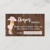 Little Cowgirl Diaper Raffle Ticket Baby shower (Voorkant)