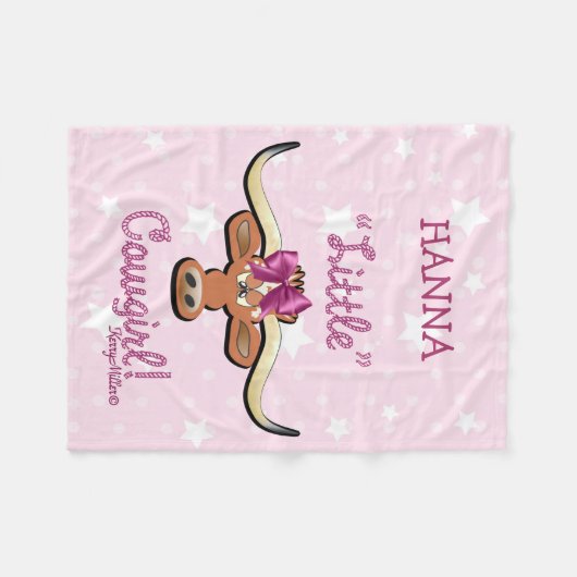Little Cowgirl Fleece Blanket (Voorkant (Horizontaal))