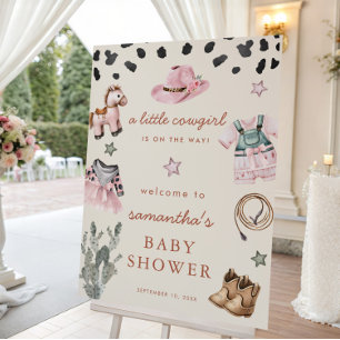 Little Cowgirl is op weg meisje baby shower welkom Poster