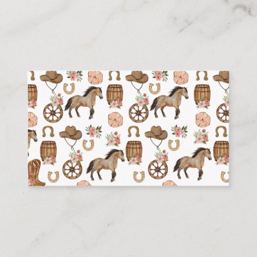 Little Cowgirl On Way Baby shower Baby Books Informatiekaartje (Achterkant)