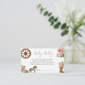 Little Cowgirl On Way Baby shower Baby Books Informatiekaartje (Staand voorkant)