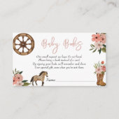 Little Cowgirl On Way Baby shower Baby Books Informatiekaartje (Voorkant)