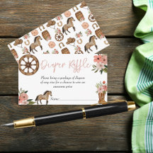 Little Cowgirl On Way Baby shower Diaper Raffle