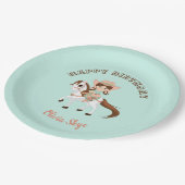 Little Cowgirl op Paardse Girls Westerne verjaarda Papieren Bordje (Gekanteld)