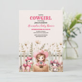 Little Cowgirl op Way Baby shower Kaart (Staand voorkant)