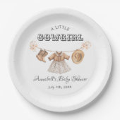 Little Cowgirl Pet laarzen jurk Baby shower Papieren Bordje (Voorkant)