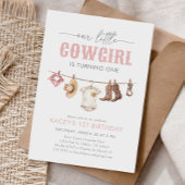 Little Cowgirl Roze 1e verjaardag Kaart