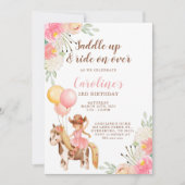 Little Cowgirl Saddle Up Birthday Invitation Aankondiging (Voorkant)