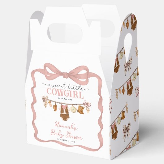 Little Cowgirl Western Clothes Baby Shower Bedankdoosjes (Geopend)